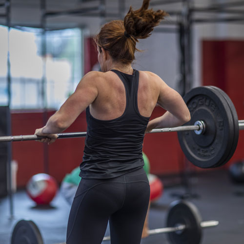 CrossFit Kirkwood member using barbell